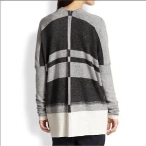 VINCE Cardigan Cashmere Blend Womens Small Colorblock Stripe Relaxed Neutrals